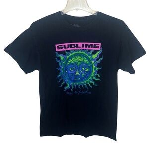 Sublime Graphic Tee Black with Sun Logo Unisex Band Tee Size Medium